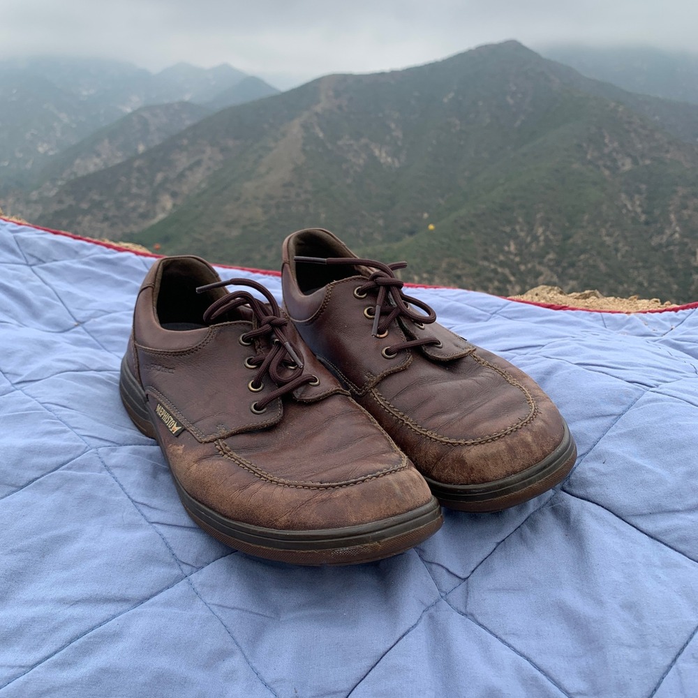 Mephisto Douk waterproof leather oxfords in brown, HydroProtect, size 8 mens